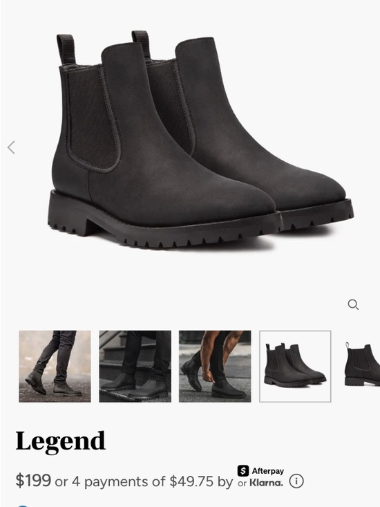 Thursday Boot Company Men’s Legend Black Leather Lug Sole Chelsea Boots Size 7 main image 10
